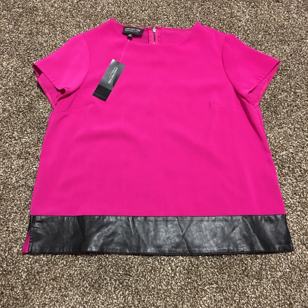 Jones New York dressy short sleeve shirt 14P NWT